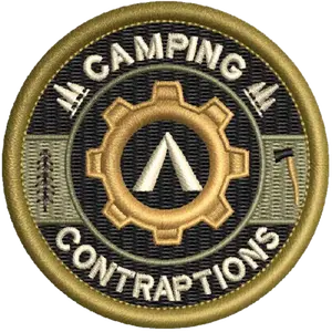 Camping Contraptions Morale Patch – 2" Round, 100% Embroidered