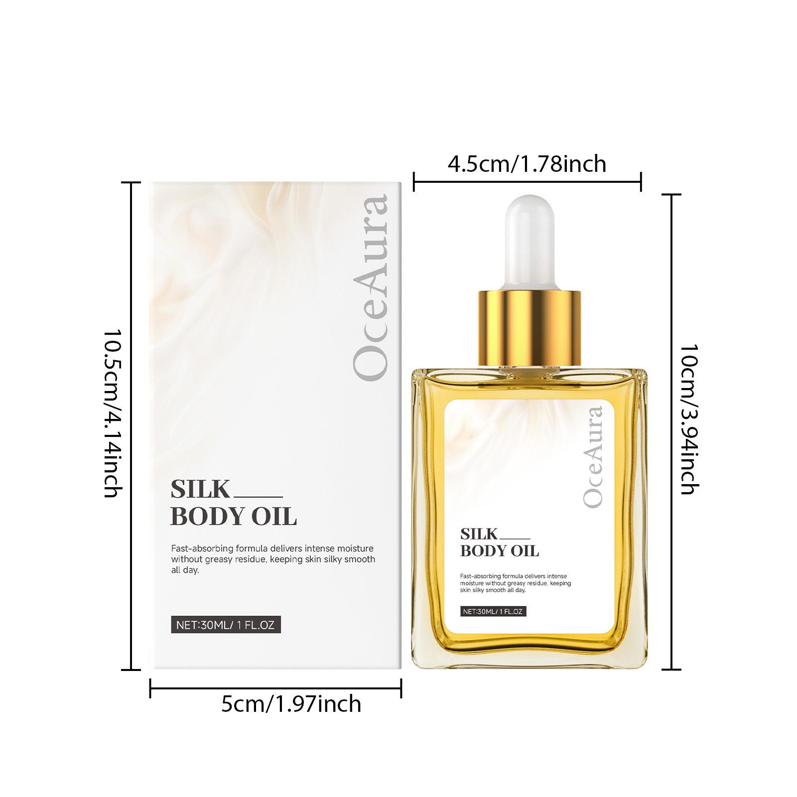 Silky Body Oil, Silky Smooth Skin Texture, Lightweight & Non-Greasy, Fast Absorbing, Hydrating & Nourishing, Leaves Skin Soft, Radiant & Supple, Daily Moisturizing Body Essence