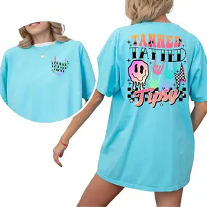 Summer Comfort Tanned Tatted and Tipsy Loose-Fitting unisex Tee Casual