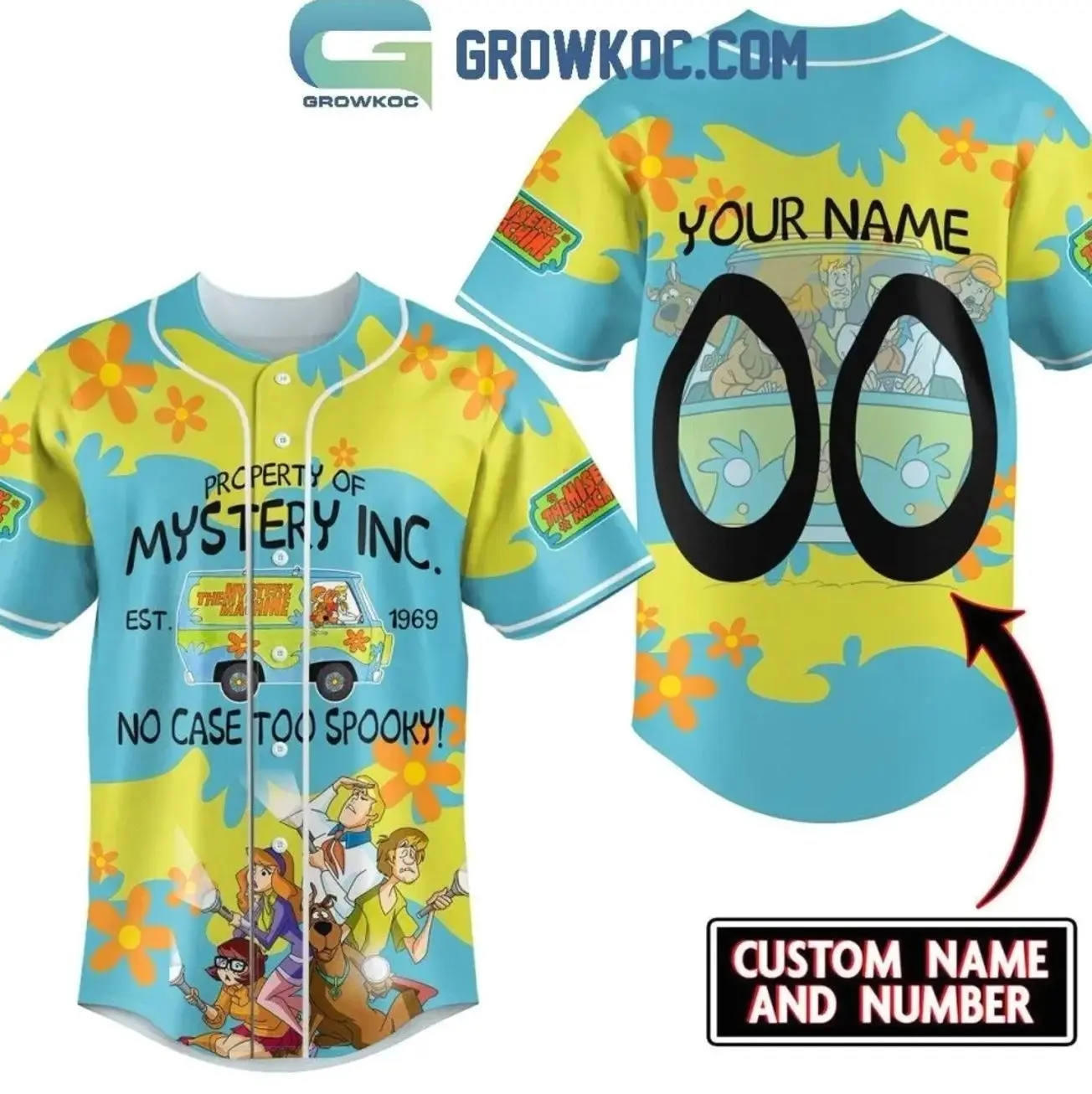 Scooby Doo Property Of Mystery Inc. No Case To Sppoky Baseball Jersey