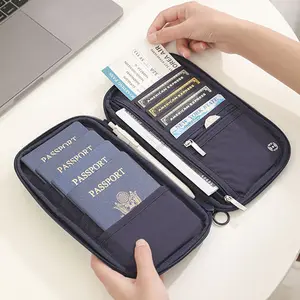 Passport Holder Travel, Large Family Passport Walle for Men Women RFID Passport Cover Lightweight Portable Document Organizer with Wrist Strap & Neck Lanyard Durable