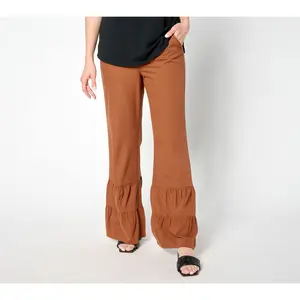 Isaac Mizrahi Live! Petite Stretch Woven Crepe Wide Leg Pants
