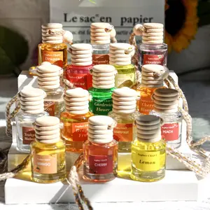 12 Scents Car Air Freshener Essential Oil Diffuser Set | Hanging Glass Bottle Aroma Freshener for Car, Home & Office Long Lasting Natural Fragrance