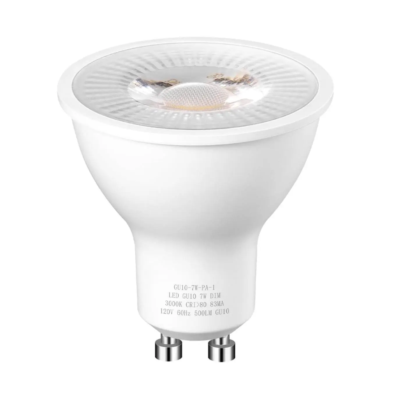 SQ-RDL007 10-Pack GU10 LED Bulb Dimmable, 3000K Warm White GU10 Bulb Replacement for Track Lighting, 500LM, 7W(50W Equivalent) LED Light Bulb for Kitchen, Range Hood, Living Room, Bedroom, UL Listed