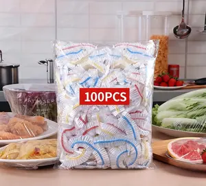 Food Fresh Keeping Cover, 100pcs Kitchen Storage Accessories Elastic Clear Plastic Wrap, Kitchen Tools, Disposable Fresh-keeping Film Bag for Kitchen, Kitchen Gadgets & Supplies