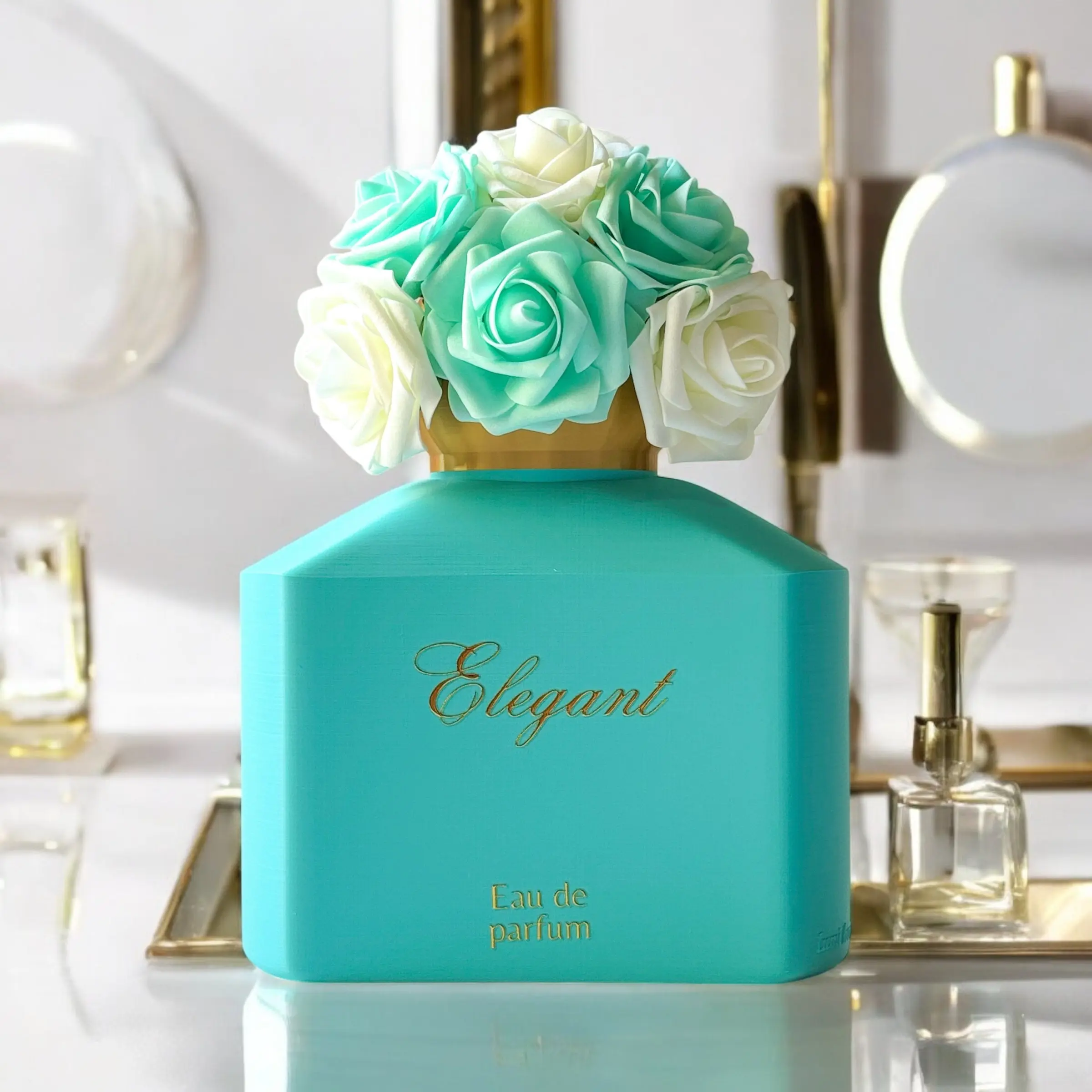 Teal Floral Perfume bottle Teal Floral Perfume bottle