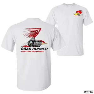 Road Runner T-Shirt, Cartoon burnout muscle car graphic with racing tire smoke and Harrelson Tread Rubber print, Retro Car Shirt, For gearheads and race lovers, Great gift for car show fans
