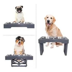 Petmaker Adjustable Elevated Dog Bowl Stand
