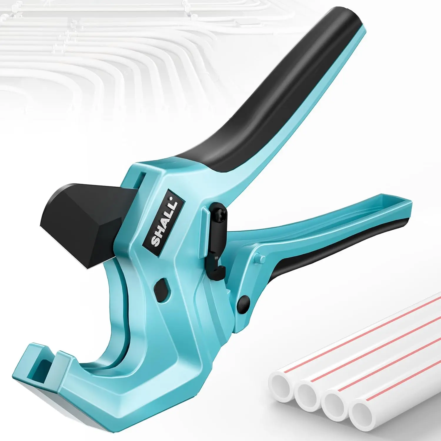 Heavy Duty PVC Pipe Cutter Tool – Aluminum Ratchet Cutter for PEX, PE, PPR & Plastic Plumbing Pipes up to 2-1/2