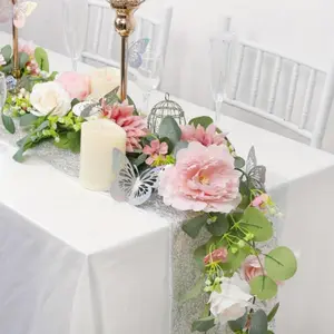 Elegant 70.86 Inch and Rose Vine, Leaves and Butterflies, Wedding Arches, Home Decoration, Garden Fence, Festival Decor