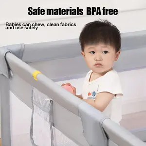 Playpen for Baby With Stainless Steel Frame Safety Playpen Big Play Fence Bed Fence