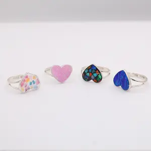 Exclusive 925 Sterling Silver Natural Opal Heart Ring — Limited Stock