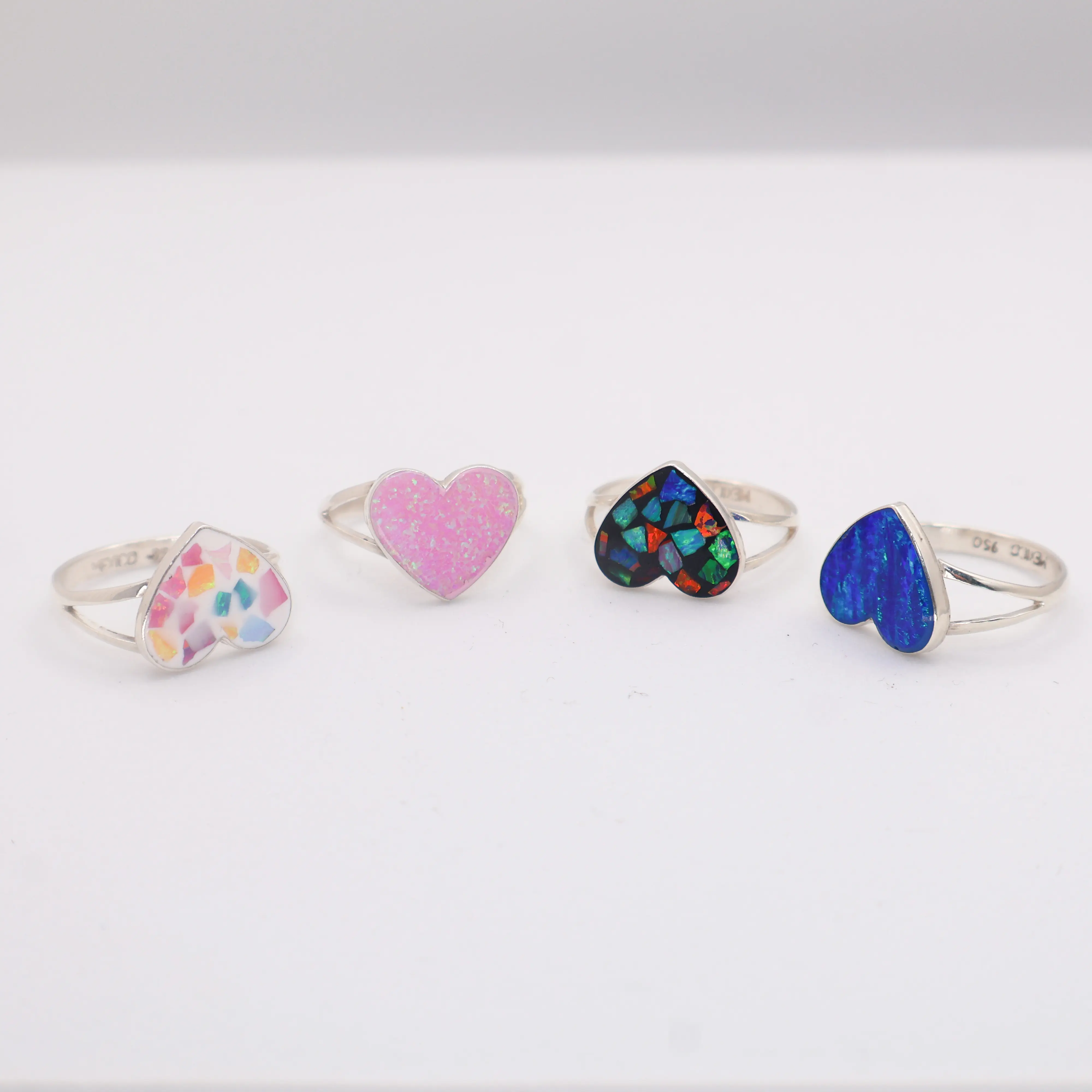 Exclusive 925 Sterling Silver Natural Opal Heart Ring — Limited Stock