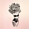 Women's Boho Floral Metal Hanging Home Wall Art - Minimalist Abstract Female Silhouette Sign, Elegant Easy-Install Home Decor Item for Living Room, Bedroom Above-Bed, Bathroom Accent