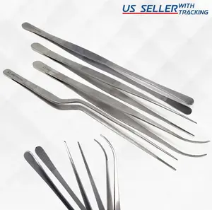 4Pcs 12" BBQ Grill Tweezer Long Food Tongs Kitchen Chef DIY Tool Stainless Steel