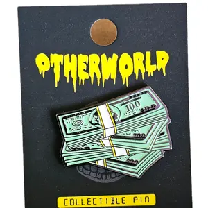 Money stack Soft Enamel Pin Premium Gloss Finish Durable Customizable Options for Hats Backpacks and More High-Quality Material 1 to 1.5 Size Single or Double Back Pieces