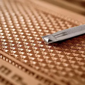 Leather Stamping Tools Diamond Stamps 3D Geometric Pattern 304 Stainless Steel Stamp for DIY Leathercraft Carving Working (L)