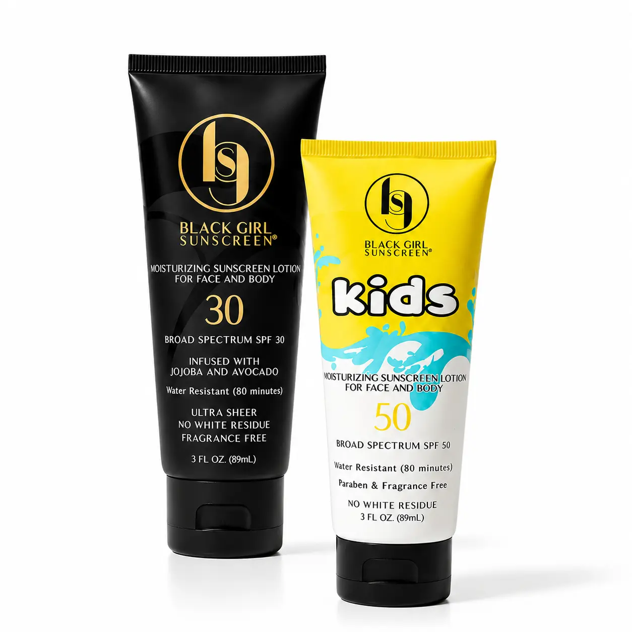 BGS Family Duo Bundle - Broad Spectrum SPF 30 Facial & Body Sunscreen + SPF 50 Kids Facial Sunscreen, Gentle, Sensitive Skin-Friendly Beauty Products with Avocado, Chamomile, Lightweight, Hydrating, Skin Repair Daily Formula