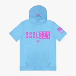 BSBL-SZN Youth Short Sleeve Hoodie V3 - Cotton Candy Blue