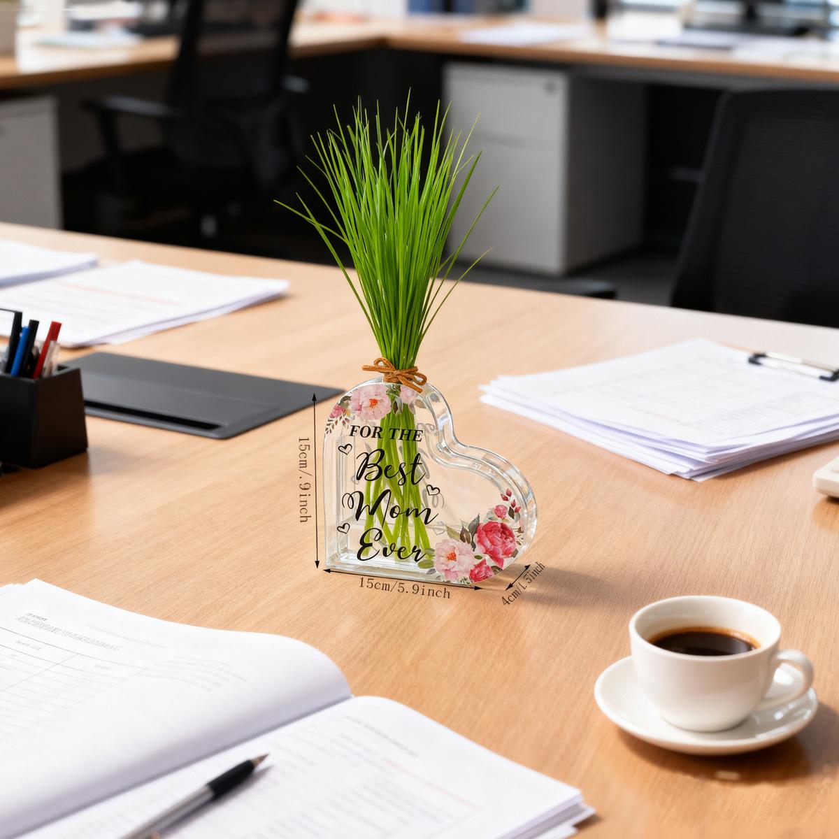 ADISEN Bookend Vase Flowers Clear Book Flower Vase - Floral Bookshelf Decor, Acrylic Coworkers Inspirational Decorative Acrylic Flower Holder & Space-Saving Organizer, Modern Home Office/Study Desk Minimalist Aesthetic (Not Including Flowers)
