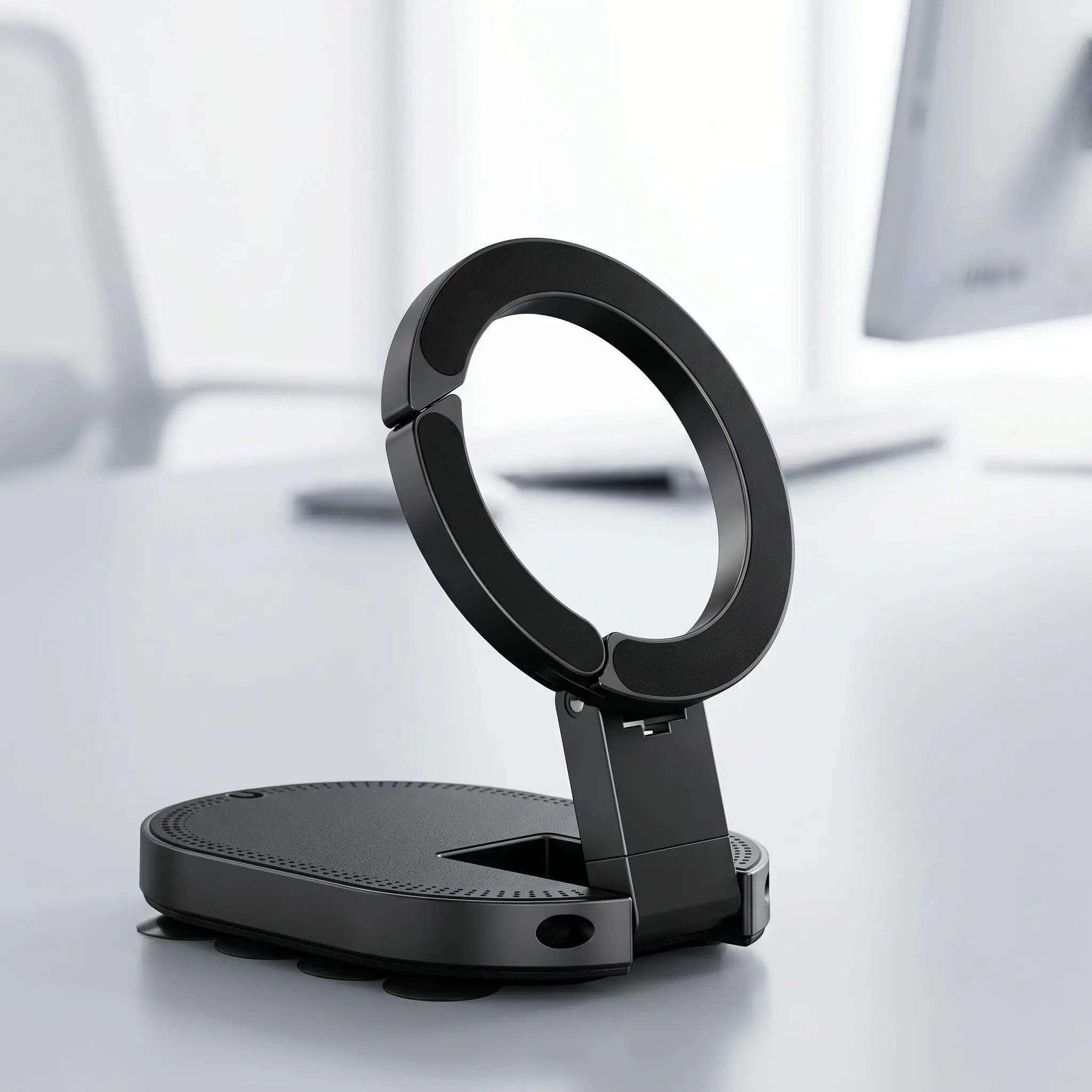 Foldable Magnetic Phone Holder for Car - Anti-Slip Suction Dashboard Mount, Multi-Angle Adjustable for GPS Navigation, Hands-Free Calls