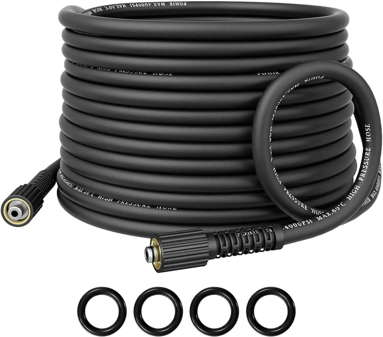 Washer Hose 50FT, 1/4" Kink Resistant Power Washer Replacement Hose with M22 Swivel, Lightweight  Washer Extension Hose