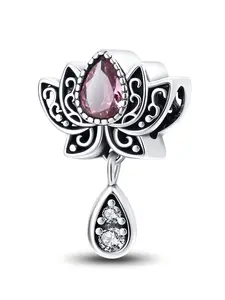 DIY Lotus Bead Pendant Necklace, Romantic Classic Design, Perfect Gift for Holidays, Suitable for Pandora Bracelets, Daily Wear Jewelry