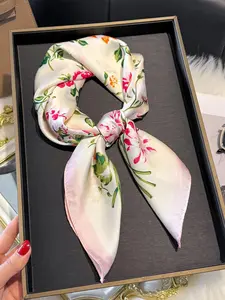 Women's Floral Print Square Scarf, Fashion Hair Scarves, Fashionable Soft Comfortable Scarf for Daily Wear, Casual Versatile Hairband for Women & Girls