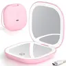 LED Compact Makeup Mirror, 4 Inches 1X/10XMagnification Travel Mirror with Light Dimmable DoubleSides Lighted USB Rechargeable Compact Mirror, TravelEssentials Magnifying, a great gift idea, perfect forgirls,Makeup touch-up products
