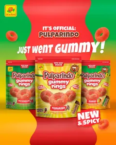 Pulparindo Gummy Rings Mango Watermelon or Tamarind Flavored gummy Candy Sprinkled With Chili Mexican Traditional Candy Sweet Snack 9oz