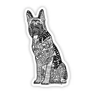 German Shepherd Dog 4-inch Vinyl Sticker, Pet Stickers