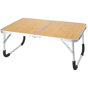 Portable Folding Table - Small Outdoor Folding Table, Suitable for Travel, Camping, Beach, Barbecue, Picnic, Party, Patio (Bamboo)