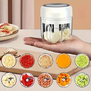 Electric Garlic,USB RECHARGEABLE Mini Portable Vegetable,Garlic Grinder Masher,Wireless Food Processor for Ginger,Chili,Fruit,Meat garlic grinder masher onion