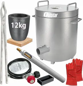 Outstar 12KG Metal Melting Furnace Kit, Propane Melting Furnace Foundry Kiln Smelting Gold Silver Copper Aluminum Metal Recycle for Jewelry Making and Metal Casting