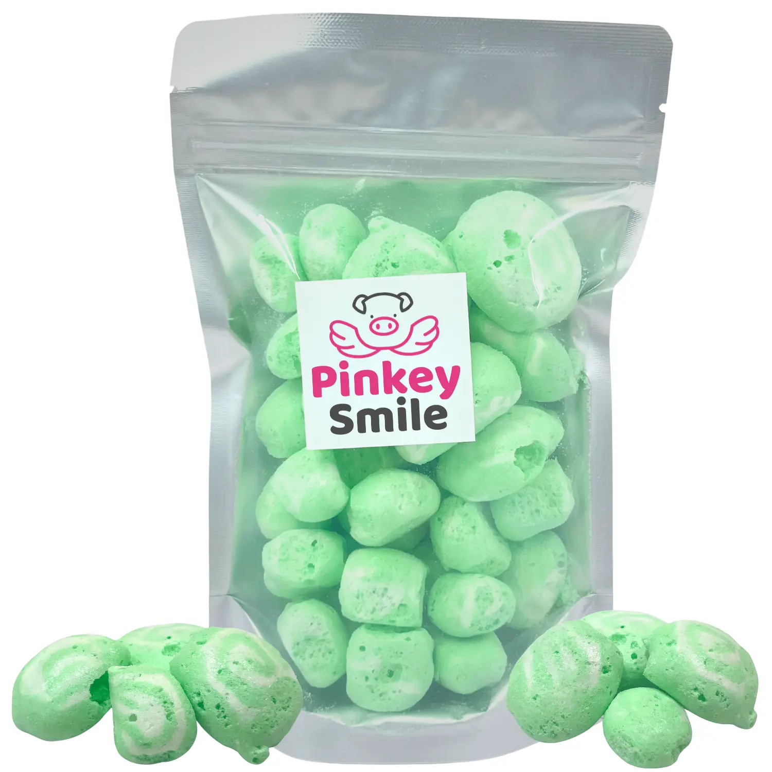 Freeze Dried Candy Key Lime Salt Water Taffy 2 oz - Cut To Bite Sized Pieces - Ships In Box - Deliciously Crunchy, Intense Flavor, Lightweight Snack