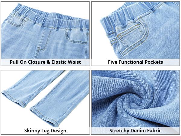 GRAPENT Pull On Jeans for Women High Waisted Skinny Capri Pants Trendy Stretch Denim Cropped Jeans Crop Jeggings Capris