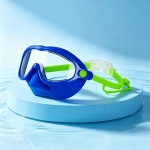 Kids Waterproof Swim Goggles for Boys Girls 4-15 Years UV Protection Anti-Fog Wide View Lens Soft Silicone Leak-Proof Design with Nose Cover Ear Plugs Comfort Adjustable for Pool Beach Summer Daily Water Activities