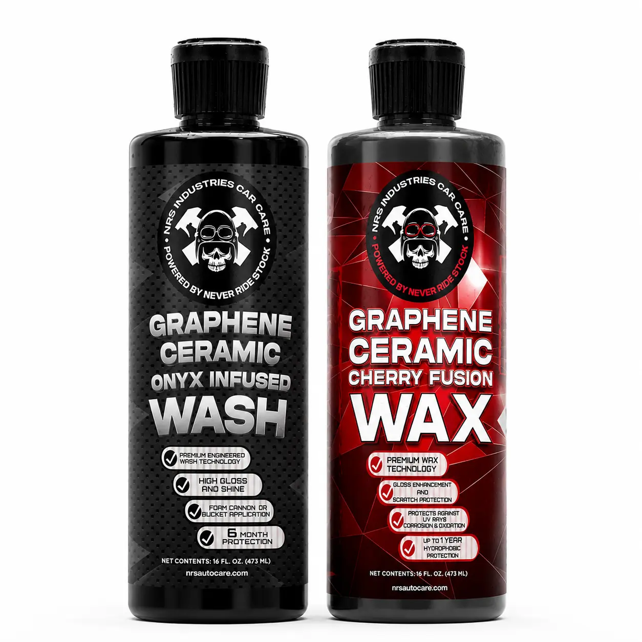 Premium Graphene Ceramic Onyx Infused Foam Car Wash and Car Wax Set-Large 16oz Bottles-Gloss Enhancement-Scratch & UV Protection-Ultimate Shine High Gloss