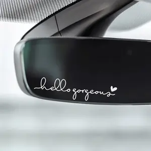 Hello Gorgeous Rearview Mirror Sticker Decal - Personalized Expression for Mirrors, Laptops & More Waterproof Vinyl vehicle decoration car decal