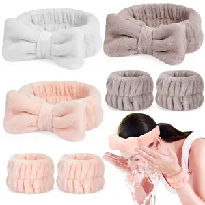 7 Pack Face Wash Headband and Wristband Set for Women, Spa Skin Care Headband for Washing Face, Cloth Facia Headband and Wrist Towels for Washing Face