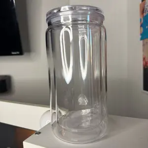 Blank 16oz acrylic snowglobe cup shell for snowglobe crafting and customization. Hand wash only. Do not microwave or expose to heat.