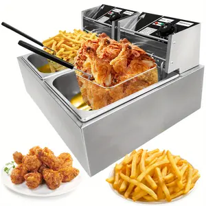 12L Commercial Electric Deep Fryer, Stainless Steel Countertop Electric Fryers with Removable Tank and Lid