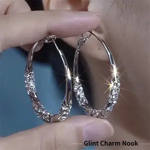 New popular high-end niche fashion earrings, silver studs, simple and luxurious large earrings, suitable for women to wear