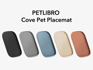 PETLIBRO Dog Food Mat, Safety Silicone Cat Food Mat for Feeder & Fountain, Waterproof, Raised Edge Spill Protection, Available in Multiple Colors