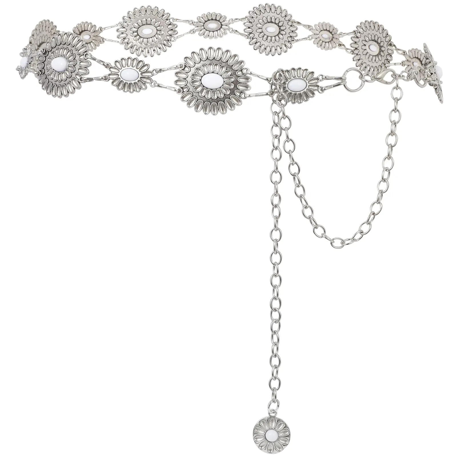 J-silver Chain-white Turquoise