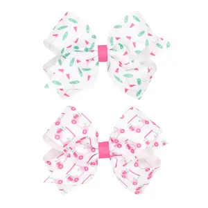 Golf Country Club Print Grosgrain Bow - Cute Girls Hair Accessory