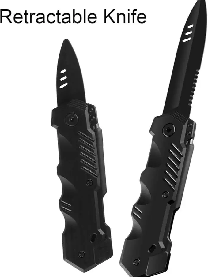 Boao 4 Pieces Retractable Knife Prop False Trick Gadget Toy Disappearing Dagger Fake Plastic Blade for Halloween Fools Day Party