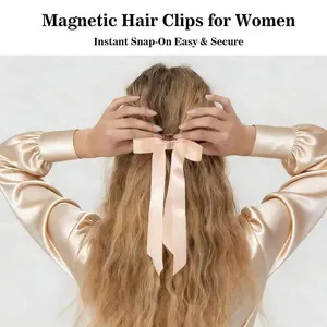 1-3Pack Magnetic Bow Clips, Magnetic Hair Clips for Styling, Mini Butterfly Hair Clips, Strong Hold No-Slip Magnetics Clips, Seamless 2-in-1 Design Magnetics Tropical Sunset Hairs Clips