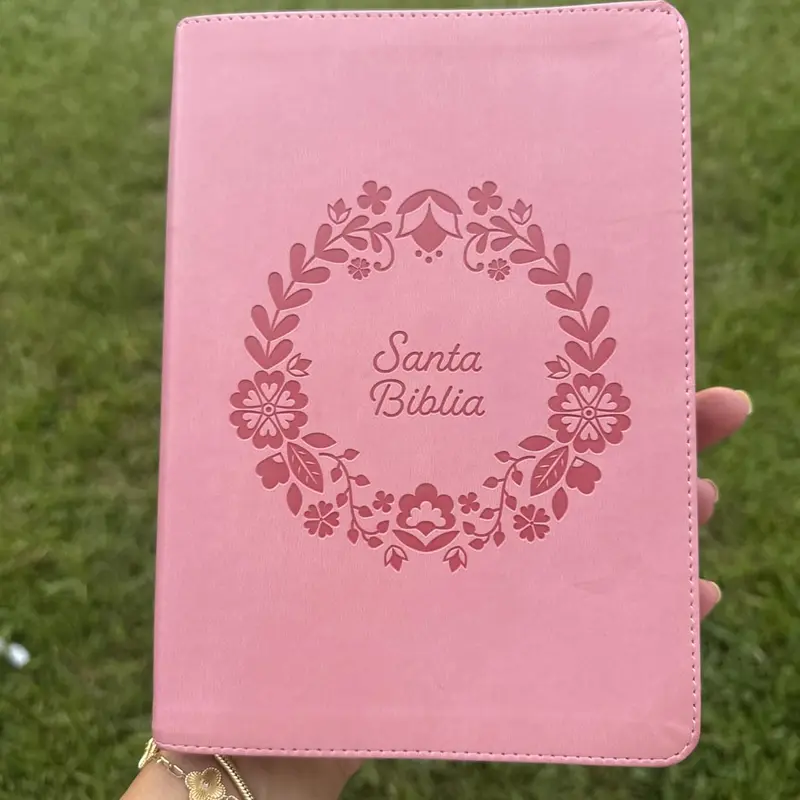 RVR1960 Spanish Special Edition Pink Simulated Leather Bible Book - 5.5 x 8.2 inches, 1,184-page, Full-Color Maps, 62-Page Concordance, Topical Subheadings, Salvation Plan & Events Resource, Christianity Religious Present for Awards
