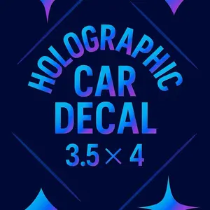 Holographic Car Decal – Shiny Vinyl Sticker (3.5” x 4”)
